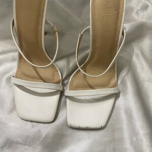 White Women's heel sandal